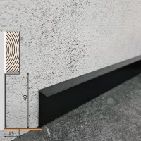 Черный алюминиевый плинтус  BPL 40x13 мм